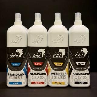 Vivid Premium Quality Refill Ink - Standard Class (Set of 4 Colors: Cyan, Magenta, Yellow, Black)
