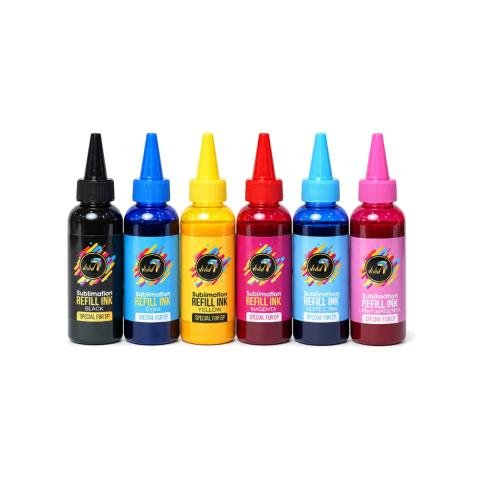 Vivid Sublimation Refill Ink (6 Colors: BK, M, C, Y, LC, LM - 100ml per bottle)