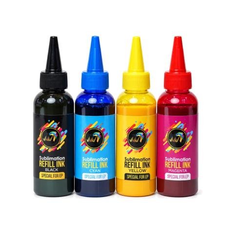 Vivid Sublimation Refill Ink (4 Colors: BK, M, C, Y - 100ml per bottle)