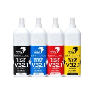 Vivid Refill Ink Top Class V32 ID COPY (4 Colors: BK, C, M, Y - 1 Liter per bottle)